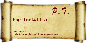 Pap Tertullia névjegykártya